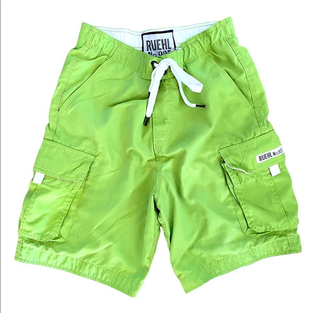 RUEHL No. 925 Lime Green Cargo Shorts Swimsuit size Small